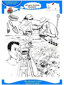 Çocuklar İçin Arkeolog Boyama Sayfaları 